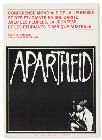 (AFRICA--SOUTH AFRICA.) APARTHEID & ITS AMERICAN COUNTERPART. Reaganism: Black Genocide (two-sided) * APARTHEID * CONCERT FOR A FREE SO